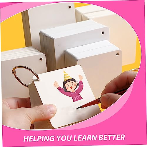 STOBOK Blank Flash Cards with Binder Rings Pre-hole Punched Notecards for Studying Note-taking and Daily Planning and Lightweight Multipurpose Notecards - size: 9.8X9.8X0.01CM