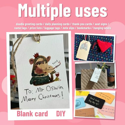 Astero Small Blank 3.5x2in Mini Index Cards & Flash Cards Blank Blank Business Cards to Write On Small Note Cards for Greeting Postcards Vocabulary Bookmarks DIY Messages (Brown, 300pcs) - color: brown, size: 300PCS
