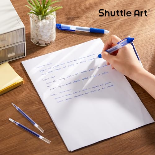 Retractable Gel Pen Refills, Shuttle Art 60 Pack Blue Rollerball Gel Ink Pens Refills, Bulk Set, 0.7mm Fine Point for Writing Journaling Taking Notes School Office Home - color: Blue, size: 60 Count (Pack of 1)