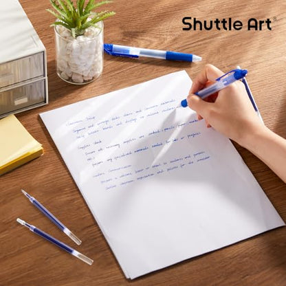 Retractable Gel Pen Refills, Shuttle Art 60 Pack Blue Rollerball Gel Ink Pens Refills, Bulk Set, 0.7mm Fine Point for Writing Journaling Taking Notes School Office Home - color: Blue, size: 60 Count (Pack of 1)