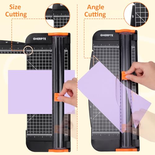 A4 Paper Cutter -12 Inch Paper Trimmer with 2pcs Replacement Blades with Safeguard Side Rulerfor Cut Gift Card,Coupon,Label, Cardstock,Photo - color: Black
