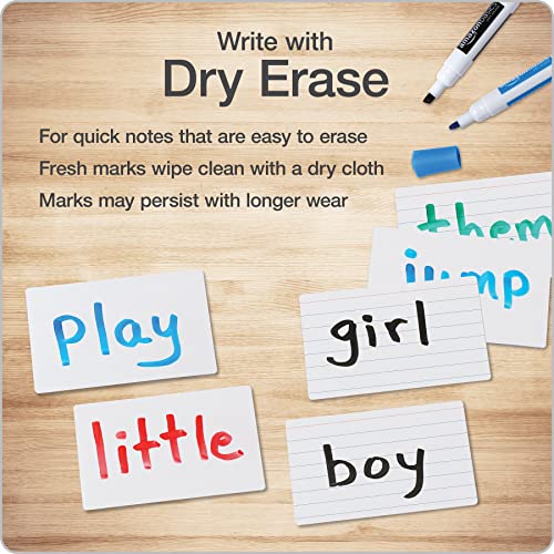 Oxford Dry Erase Index Cards, 3x5, Blank & Ruled Multipack, Reusable Flash Cards, Double Sided Dry & Wet Erase Cards for Gaming, Study, 100-Pk (63516) - style: 50 Blank & 50 Ruled