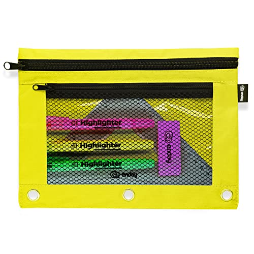 Enday Green Pencil Pouch For 3 Ring Binder, Zippered Binder Pencil Pouches, 3 Ring Pencil Pouch for Binder, Pencil Case for Binder, Large Pencil Bags for School, Home, and Office - color: Green, size: 1