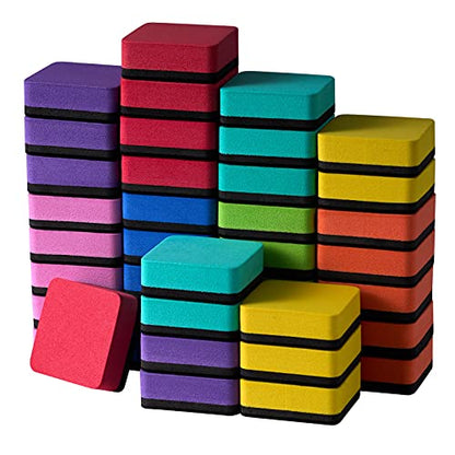 Dry Erase Erasers, 40 Pack Magnetic Whiteboard Dry Erasers | Chalkboard Cleaner Wiper for Kids and Classroom Teacher Supplies Home and Office, 8 Color - color: 40 Pack-8 Color
