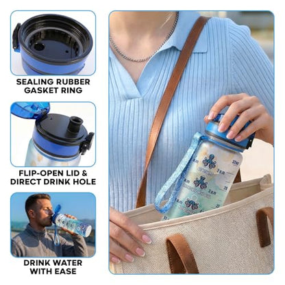 Octopus 32oz Water Bottle with Time Marker – Funny Stop Slacking Drink Your Water Ocean Animal Hydration Tracker Bottle, Sea Animal Gift for Octopus Lovers - color: Octopus