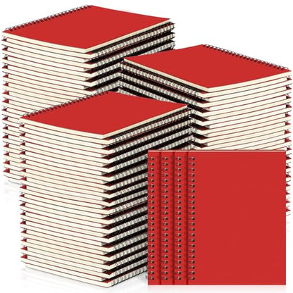 Yahenda 54 Pcs Spiral Notebooks Bulk, A5 8.3 x 5.5 Inch College Ruled Lined Notebooks, 100 Pages Soft Cover Journals for Students Classroom Office Back to School Supplies (Red) - color: Red
