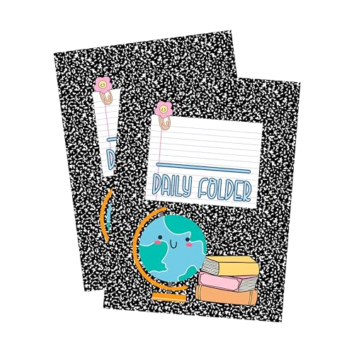 Daily School Take Home Folder with Pockets Leave at Home Bring it Back Labels to Class 25pk 12x9” Classroom Teacher Bulk Supply Elementary School