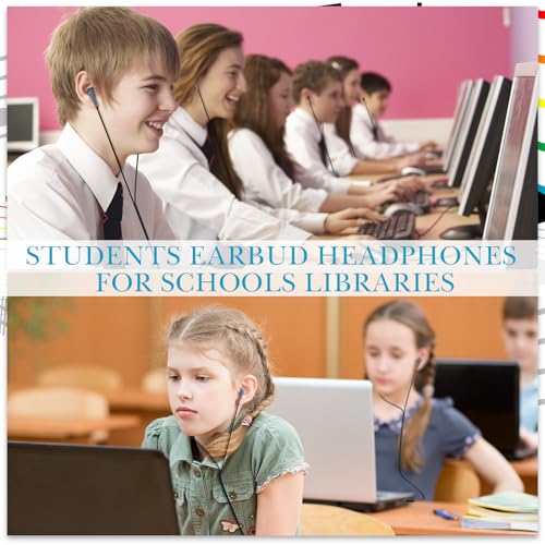 Kanayu 100 Pack Wired Earbuds Bulk for Classroom Ear Headphones Wired Basic Student Earbuds No Microphone with 3.5MM Jack for Class Laptop School Library, Individually Bagged (Gray) - color: Gray