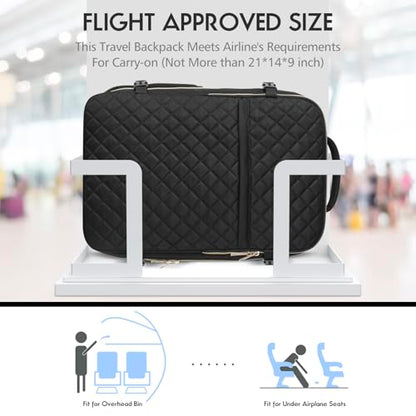 MOMUVO Large Travel Backpack Women, Flight Approved Carry On Backpack, Water Resistant Anti-Theft Casual Daypack School Bag Fit 17 Inch Laptop with USB Charging Port, Black - color: Black, size: 17.3 inch