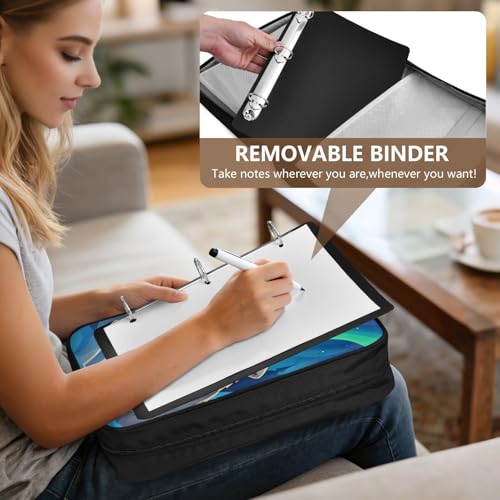 Heavy-Duty 3-Ring Binder Organizer Portfolio with 7-Pocket Expandable File Jacket Northern Lights Wolf Expandable Filing Folder with Mesh Storage Pouch