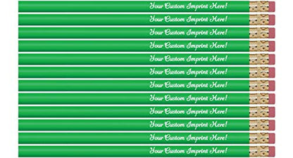 Express Pencils Personalized Pencils Round Custom Imprinted with your Name - Text - Logo - Message- 12 pkg - Includes Personalization Great Gift Idea (Bright Green) - color: Bright Green