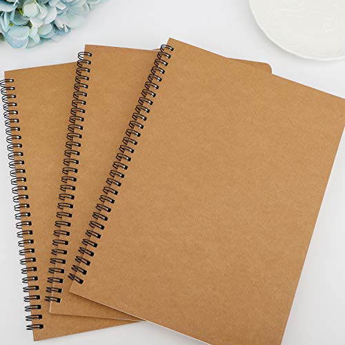 EUSOAR Spiral Journaling Notebooks, 6 Packs B5 7.3"x10.2" Notebooks College Ruled, 120Pages/ 60Sheets Hardcover Lined Spiral Journal Notebook for Women Men Student Office School Traveling Diary-Kraft - color: Kraft, size: 6Packs