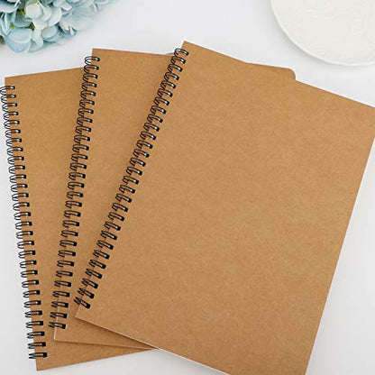 EUSOAR Spiral Journaling Notebooks, 6 Packs B5 7.3"x10.2" Notebooks College Ruled, 120Pages/ 60Sheets Hardcover Lined Spiral Journal Notebook for Women Men Student Office School Traveling Diary-Kraft - color: Kraft, size: 6Packs