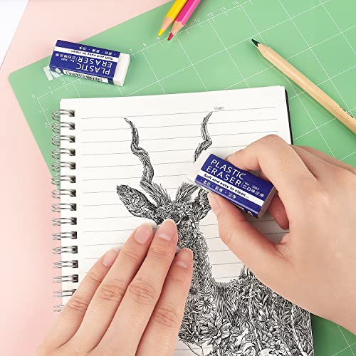 Tamaki Erasers, Large, White, 6 Pack | Erasers for School Office, Art Eraser for Drawing