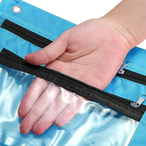 PATIKIL Expandable Pencil Pouch for 3 Rings Binder, 1 Pack Oxford Cloth Large Capacity Zipper Binder Pouch Pencil Case for Office Home, Blue - color: Blue
