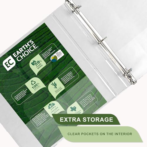 Samsill Earth's Choice, 1" Durable D-Ring View Binder, USDA Certified Biobased, Eco-Friendly, White, 2 Pack - color: White, size: 1-Inch, style: 2 Pack