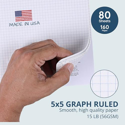 ROARING SPRING Hard Cover Composition Notebook, Black Marble Comp Book, 9.75″ x 7.5″, 5x5 Grid Graph Ruled, 80 Sheets (160 Pages), Made in USA - size: Grid Graph Ruled (5x5), 80 Sheets/160 Pages, style: 1 Comp Book