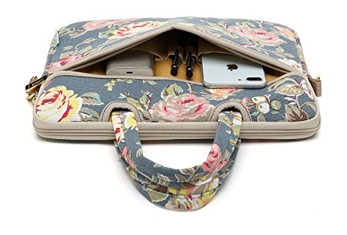 kayond Blue Water Hyacinth Patten water resistant Laptop Shoulder Messenger Bag Case Sleeve for 14 Inch 14.1 Inch Laptop,Laptop Briefcase - color: Water Hyacinth, size: 14-14.1 Inch