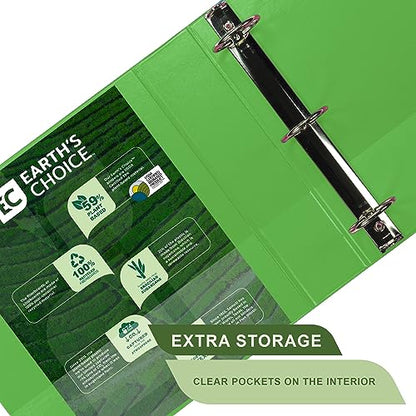 Samsill Plant-Based 2 Inch Durable Round Ring, View Binder, Eco-Friendly, USDA Certified Biobased, Single, Bright Green - color: Lime Green, size: 2-Inch