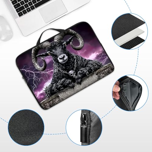 17 17.3 inch Laptop Sleeve with Handle, Black Ram Water‑Resistant Laptop Carrying Case for HP 17.3 inch Laptop/HP Envy 17/Dell Inspiron 17/Lenovo Ideapad 17.3 - color: Black Ram, size: 17-17.3 inch Devices