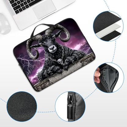 13 13.3 14 inch Laptop Sleeve with Handle, Black Ram Water‑Resistant Laptop Carrying Case for MacBook Air 13-inch/MacBook Pro 13/14 inch/Dell/HP/Lenovo - color: Black Ram, size: 13-14 inch Devices