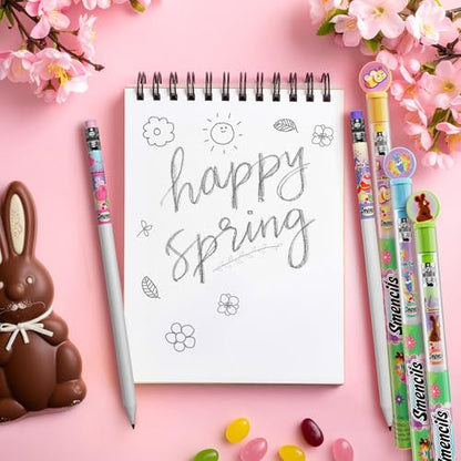 Spring Smencils Cylinder - HB #2 Patented Gourmet Scented Pencils, 50 Count - Gifts for Kids, Classroom Rewards, Party Favors, Easter day - color: Spring