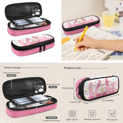 Ice Cream Backpack for Boys Axolotl Backpack for Girls with Lunch Box Kids Daypack with Zipper Pencil Pouch Water Bottle Holder 4PCS Set Bookbag with Front Pocket 17 inch School Accessories - color: Axolotl Ice Cream