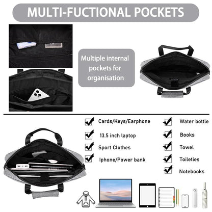 BESMART Waterproof RFID Laptop Bag fits 15.6 Inch Computer, Shoulder Business Briefcase Bag Crossbody Messenger Bags for Men - color: Grey