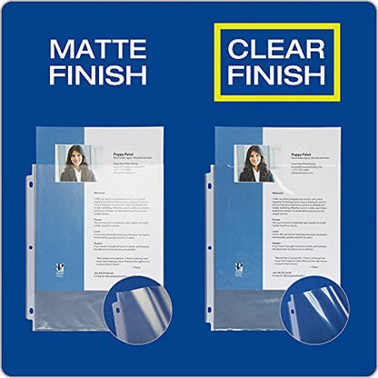 Oxford Sheet Protectors, 100 Pack, Letter Size (8.5 x 11), Heavy Duty Clear Sheet Protectors for 3 Ring Binder, Top Loading, Reinforced Holes, Non-Stick, for School and Office, Made in USA