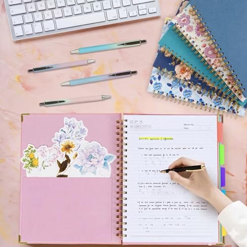 Hardcover Leather Spiral Notebook 8.5" x 11" with Removable Dividers, 300 Pages 5 Subject College Ruled Notebook for Work with Tabs, A4 Spiral Journal for Women Men, School Students Note Taking, Pink - color: 5 Subject Pink