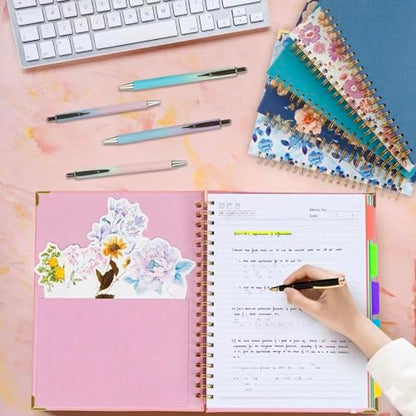 Hardcover Leather Spiral Notebook 8.5" x 11" with Removable Dividers, 300 Pages 5 Subject College Ruled Notebook for Work with Tabs, A4 Spiral Journal for Women Men, School Students Note Taking, Pink - color: 5 Subject Pink