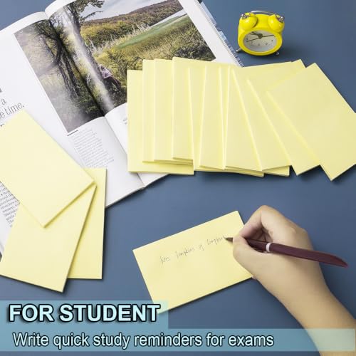 (15 Pads) Sticky Notes 3x5 in,Light Yellow Notepads,Stickies,Memo Note Pad | Super Sticking Power,Strong Adhesive,Post on Windows Doors,Office School,Recyclable,Easy to Write on,Hold Well - color: Yellow