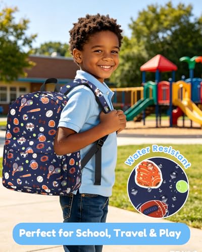 CAMTOP Backpack for Kids, Boys Girls Preschool Backpacks with Lunch Box Toddler Kindergarten School Bookbag Set (Blue Classic Balls) - color: Blue Classic Balls