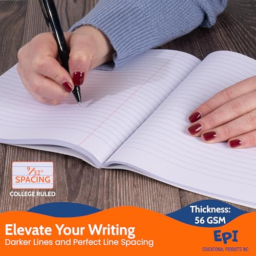 EPI Spiral Notebook | 5 Subject - College Ruled - 180 Sheets, Durable Spiral Binding | 10.5 x 8 in | Classroom Supplies | School, Office, Note Taking, Journaling - 3 Pack - size: Pack of 3, style: 5 Subject - College Ruled
