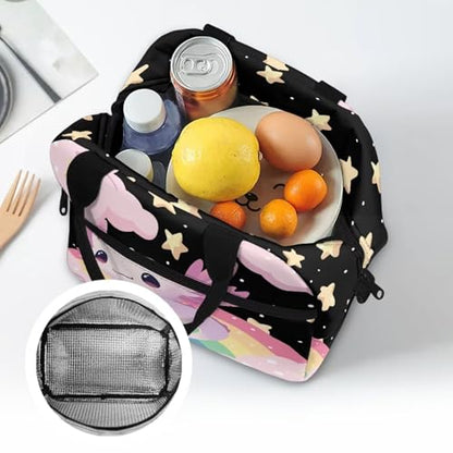 Axolotl Preschool Lunch Box Kids 4-6 Rainbow Simple Modern Lunch Box for Girls 6-8 Kindergarten Meal Bag Elementary School Toddler Students Children Lightweight Adjustable Shoulder Strap - color: Rainbow Axolotl