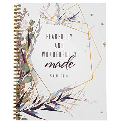 Gotcha Covered Notebooks Softcover Wonderfully Made 8.5" x 11" Religious Spiral Notebook/Journal, 120 College Ruled Pages, Durable Gloss Laminated Cover, Gold Wire-o Spiral. Made in the USA - color: Wonderfully Made