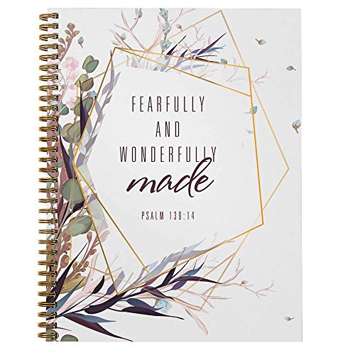 Gotcha Covered Notebooks Softcover Wonderfully Made 8.5" x 11" Religious Spiral Notebook/Journal, 120 College Ruled Pages, Durable Gloss Laminated Cover, Gold Wire-o Spiral. Made in the USA - color: Wonderfully Made