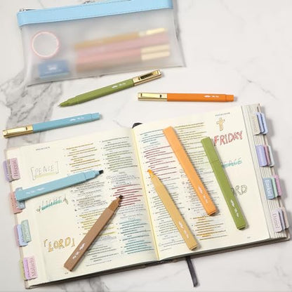 Mr. Pen- Aesthetic Highlighters and Pens No Bleed, 12 Pack, Black Ink Pens | Warm Fall, Bible Highlighters and Pens No Bleed, Fast Dry and No Smear for Bible Journaling, Planner, School Supplies - color: Warm Fall, size: 12 Pack