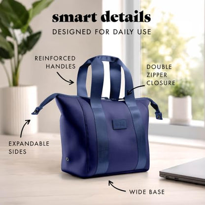 Fit & Fresh Remi Lunch Bag for Women Work – Neoprene Lunch Tote with Containers & Ice Pack, Reusable Meal Prep Lunch Box, Large Capacity, Machine Washable - color: Navy