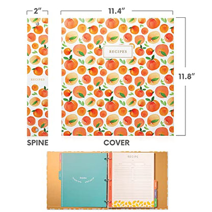 Jot & Mark 8.5"" x 11"" Sturdy 3 Ring Recipe Binder with Spill-Proof Clear | 50 Recipe Cards + 25 Sleeve Protectors + 5 Full-Page Sleeves + 6 Tabs | 8.5x11 | Peach Dream - color: Peach Dream, size: 8.5" x 11"