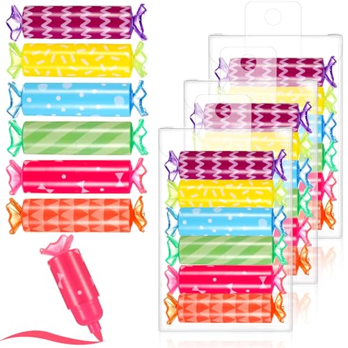 Sabary 48 Pieces Mini Highlighter Bulk Candy Shape Pens for Kids Student Cute Fun Chisel Tip Marker for Back to School Candy Party School Office Supplies, Assorted Colors
