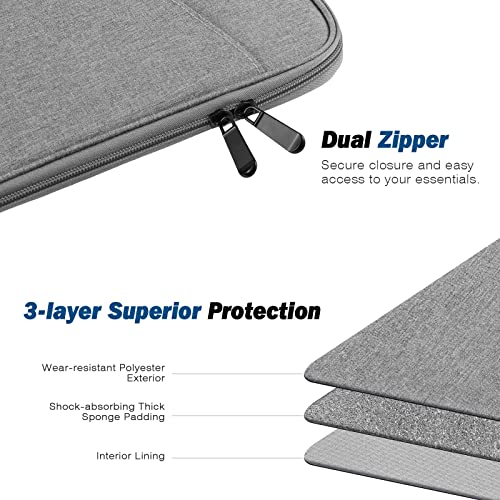 MoKo 9-11 Inch Tablet Sleeve Bag Carrying Case with Accessory Pocket | Fits iPad Air 11-inch M4, iPad Pro 11-inch M5, iPad A16 11-inch, iPad 10/9/8/7th and Tab S9/S8 11-inch, Light Gray - color: Light Gray, size: 9-11 Inch