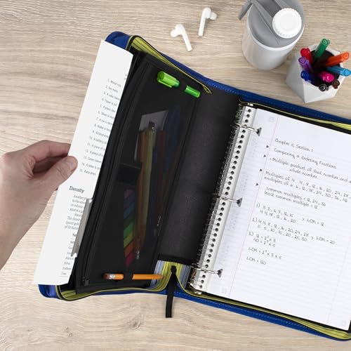 Five Star Zipper Binder 1.5 Inch O-Rings Case Organiser with 3-Pocket Expanding File, 500 Sheet Capacity, Cosmic Blast (280146J) - color: Cosmic Blast