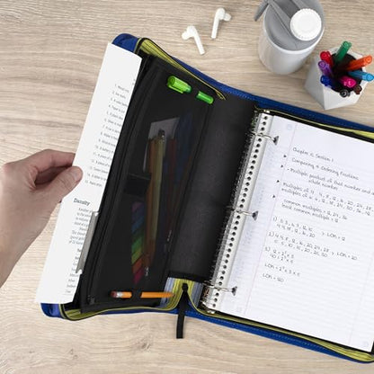 Five Star Zipper Binder 1.5 Inch O-Rings Case Organiser with 3-Pocket Expanding File, 500 Sheet Capacity, Cosmic Blast (280146J) - color: Cosmic Blast