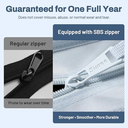 SUNEE Zipper Binder 3 Ring, 3 Inch O-Ring with Handle and Shoulder Strap, 600-Sheet Capacity, 5-Tab Expanding File Folder, Multi-Pockets for Middle School Organizer Binder with Zipper, Dusk Blue - color: Dusk Blue