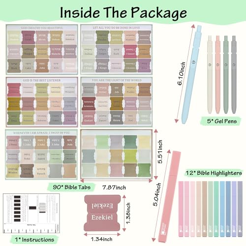 DazSpirit Bible Journaling Kit, Bible Study Supplies Set for Women & Men | 12 Pastel No Bleed Highlighters and 5 Black Pens & Laminated Tabs, Bible Essentials, Christian Gifts - color: Highlighters + Black Pens + Tabs