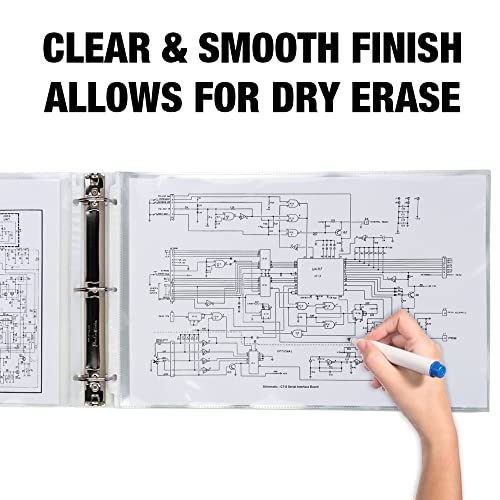 Samsill Sheet Protectors, 11x17 Inch Page Protectors for 3 Ring Binder, Heavy Duty, Clear Protector Landscape Size, Side Loading, Acid Free, 50 Pack - size: 50 Pack, style: Ledger