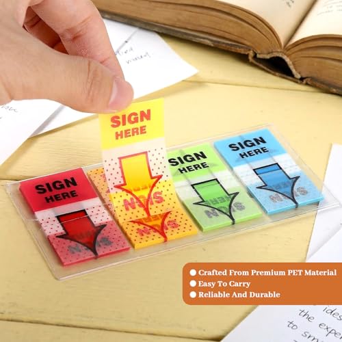 600 Pcs/6 Pack Sign Here Tabs, Colorful Adhesive Sign Here Flags Stickers, Arrow Labels Sign Here Stickers for Annotating Books, Arrow Sticky Notes for School Office Home Documents Notebooks Supplies - style: style1