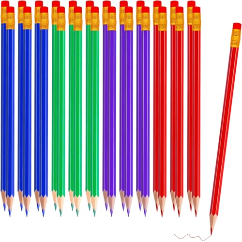 24 Pcs Erasable Checking Pencils, Pre-Sharpened, for Marking, Coloring, Tests, Grading, Office, (Multicolor) - color: Multicolor