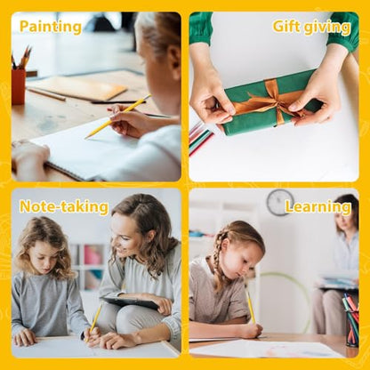 60 PCS Yellow Pencils Bulk with Eraser, Pre-Sharpened HB Spring & Easter Pencils for Kids, School Supplies for Writing, Drawing & Easter Art Crafts(Yellow) - color: yellow